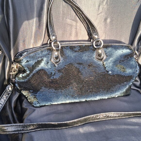 Coach Poppy Rocker 2 Way Satchel with Black Sequins/ Patent Leather - Picture 3 of 8